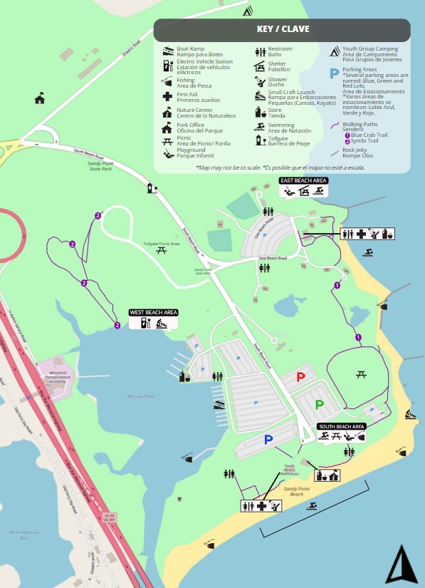 sandy point state park map