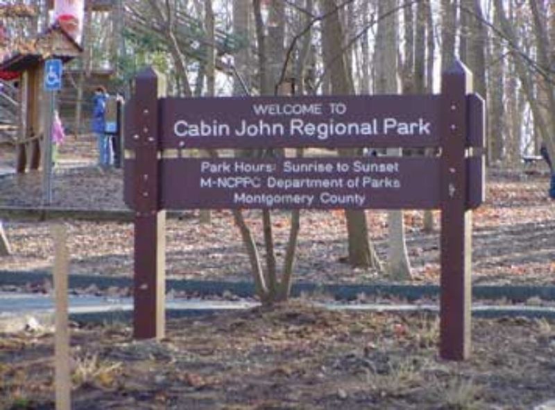 Cabin John Regional Park welcome sign