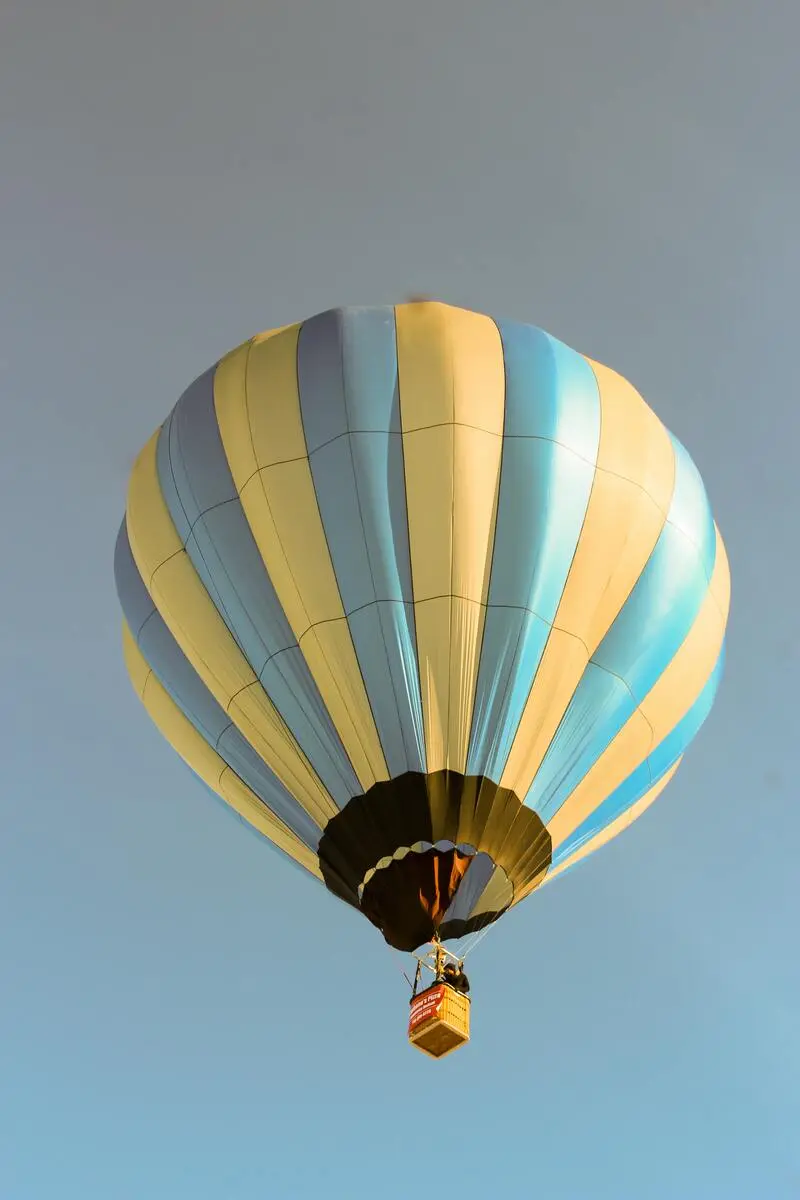 A hot air balloon in the sky.