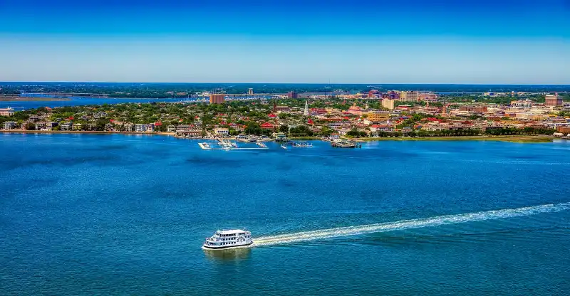 An aerial view of charleston, south carolina.