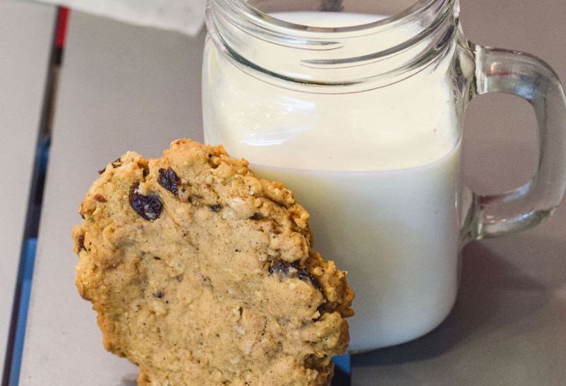 milk served with cookie