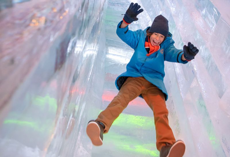 Ice Slides at Gaylord National for kids