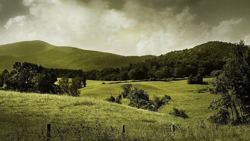mountains and fields of Luray, Virginia