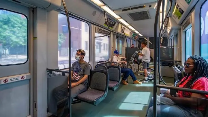People riding the Valley Metro