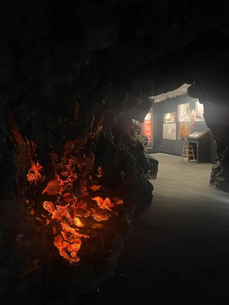 An image of a cave with lava in it.